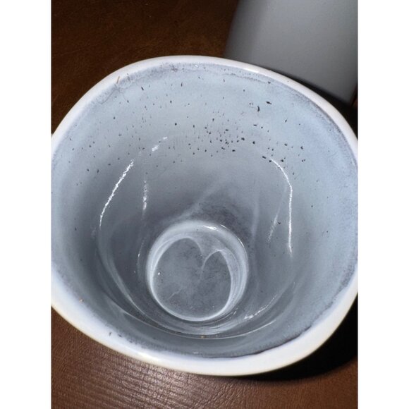 Set Of 2 Soho Lounge Ceramic Mugs With Speckled Interior In Light Blue & White - Picture 2 of 7